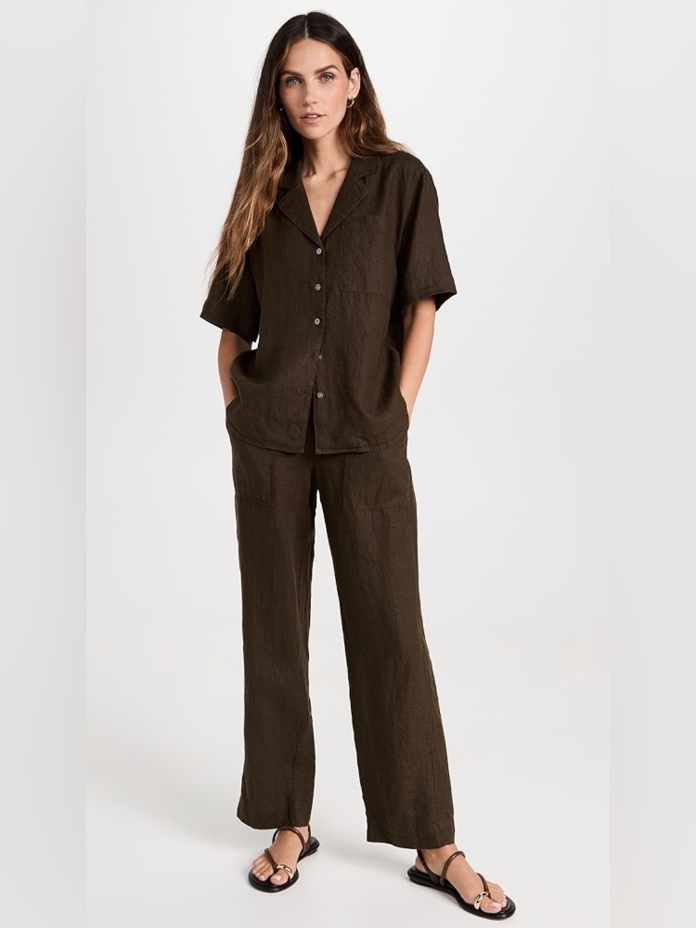 AYR Linen Pool Boy Top with The Tourist Linen Pants | Size S